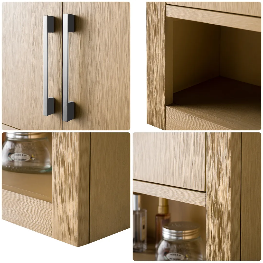 Vanity Art 24 in. W x 8 in. D x 33 in. H Bathroom Storage Wall Cabinet in Natural Oak (Golden Brushed), photo 6 of 8