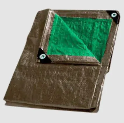 Regular Duty Combo Tarp, 12 × 16 ft, Brown/Green Reversible Polyethylene