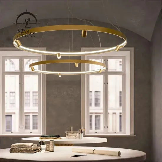 DLSS Lighting Co., Ltd Commercial Lamp Round LED Hanging Gold Big Chandelier, photo 6 of 6