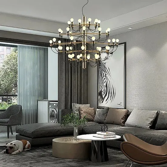 DLSS Lighting Co., Ltd. Contemporary Style Chandelier for Interior Decor Lighting Iron LED Pendant Lamp, in a room, photo 5 of 6