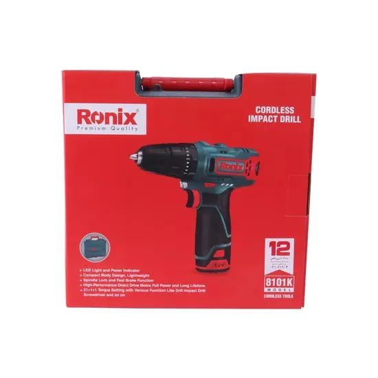 Ronix Cordless Drill Impact Li-ion Battery Machine Power Drills Driver Portable, photo 6 of 6