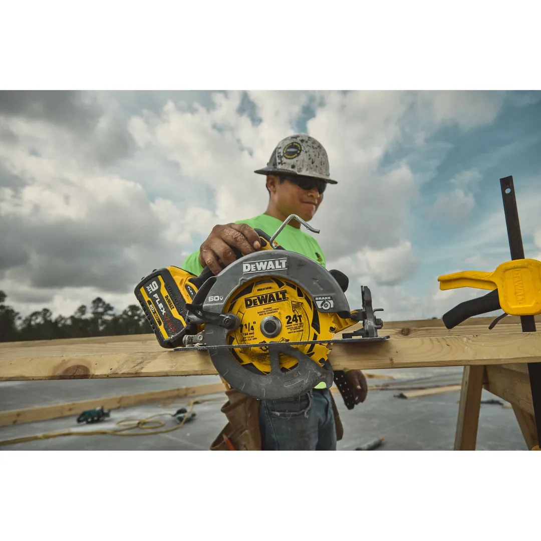DEWALT FLEXVOLT 60-Volt MAX Lithium-Ion Cordless Brushless 7-1/4 in. Circular Saw with Battery and Bonus 1/2 in. Impact Wrench, photo 15 of 22