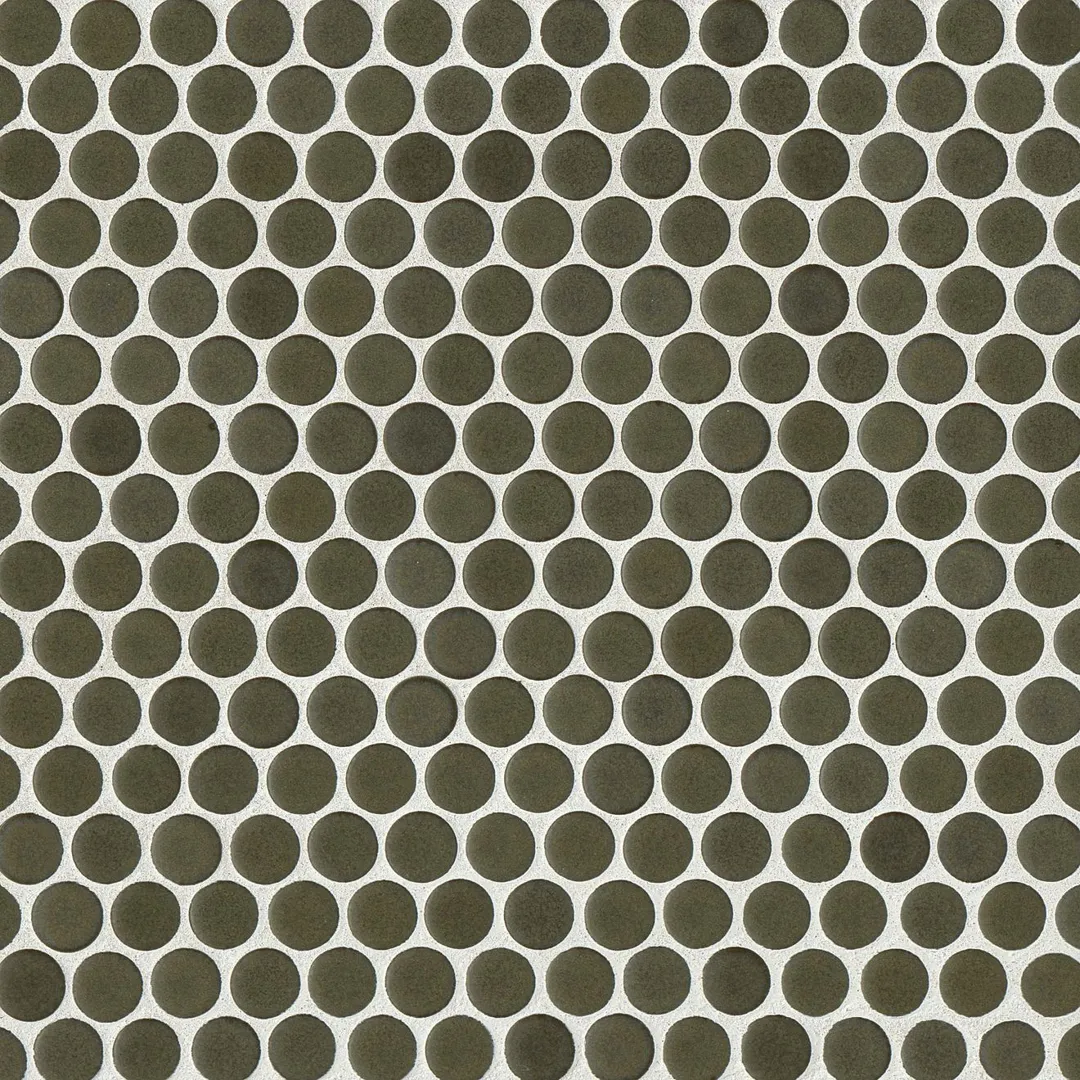 Bedrosians 360 Shale 12-in x 12-in Matte Porcelain Penny Round Floor and Wall Tile (1-sq. ft per Sheet), photo 2 of 6