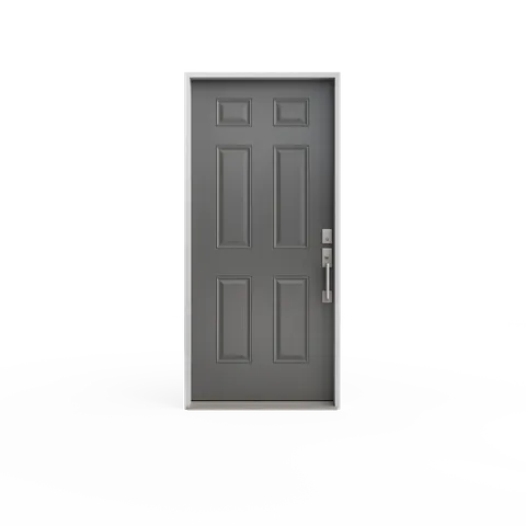 36 × 80 Premium 6-Panel Primed Steel Prehung Front Door (LH Inswing)