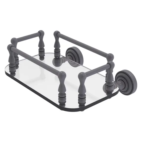 Dottingham Collection Wall Mounted Glass Guest Towel Tray in Matte Gray