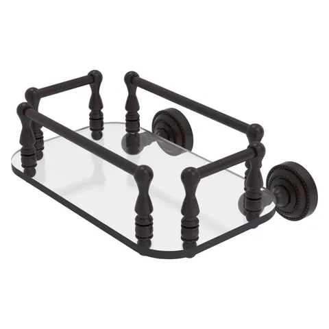 Dottingham Collection Wall Mounted Glass Guest Towel Tray in Matte Black