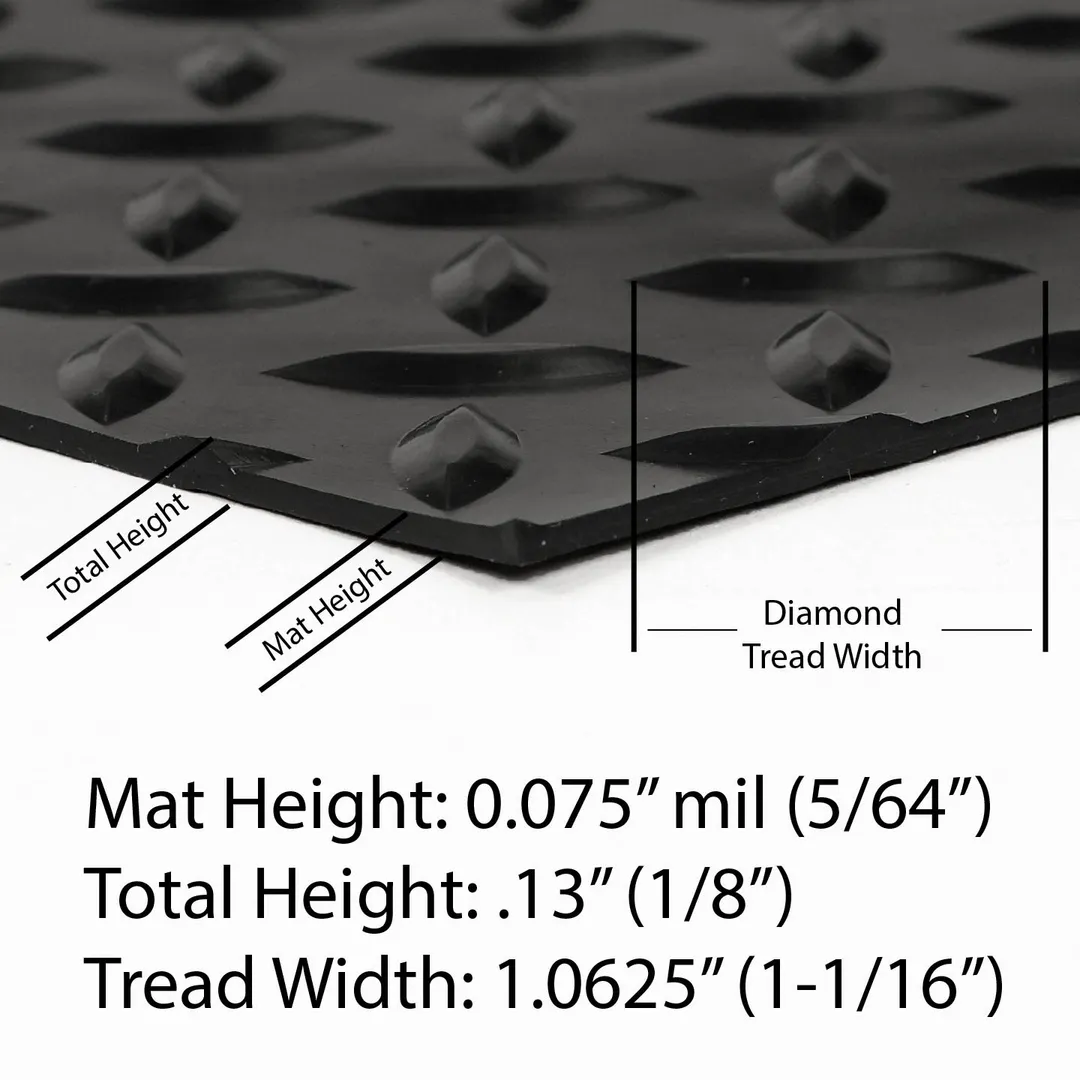 G-Floor Diamond Tread 8.5 ft. x 24 ft. Midnight Black Roll-Out Vinyl Garage Flooring Cover and Protector, photo 4 of 8