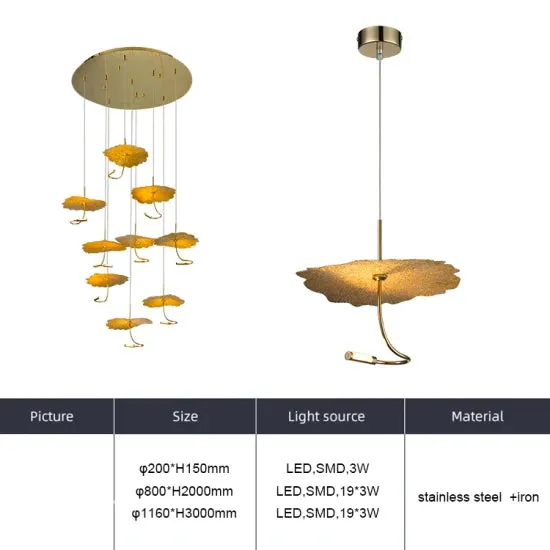 DLSS Lighting Dlss Modern Big LED Lighting Flower Stainless Steel Living Room Home Decoration Chandelier, in a room, photo 4 of 6
