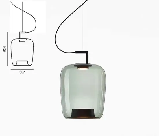 DLSS Lighting DLSSlighting Dlss New Pendant Lighting Home Decoration Amber Glass Lamp Shade Modern LED Pendant Lamp, photo 5 of 6
