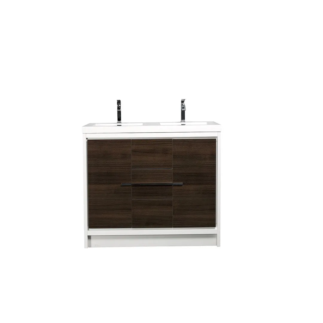Eviva Grace 60 in. W x 20 in. D x 36 in. H Double Bathroom Vanity in White with White Acrylic Top with White Sinks, photo 2 of 8