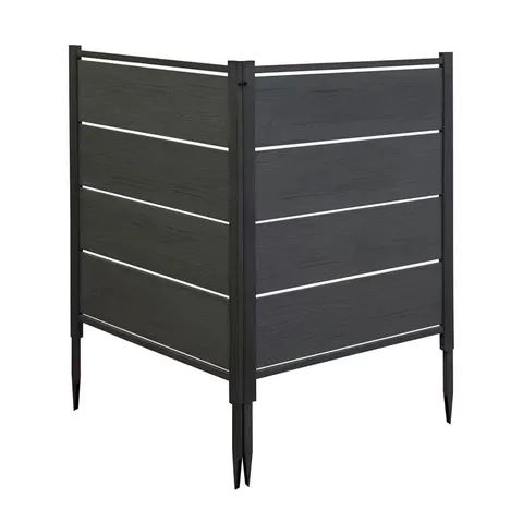 Bessemer 4 × 3.3 ft WoodTek Vinyl Charcoal Privacy Screen Kit 2-Panel