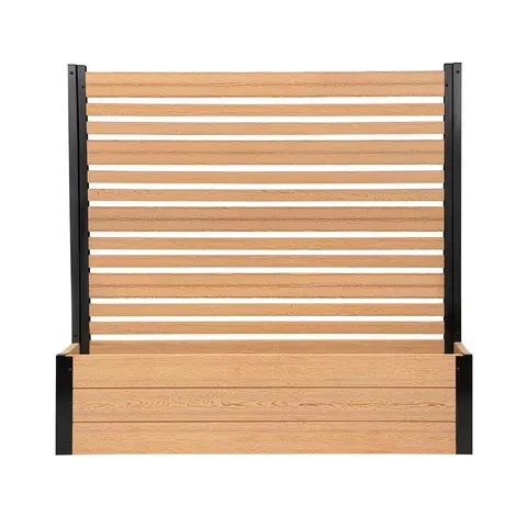 Florence 3.7 × 3.8 × 1 ft Cedar Freestanding WoodTek Vinyl Privacy Screen and Planter Box Kit