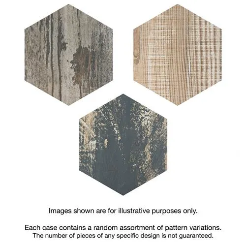 Merola Tile Gaugin Hex Catan Shadow 8-5/8 in. x 9-7/8 in. Porcelain Floor and Wall Tile (11.56 sq. ft. per case), photo 20 of 21
