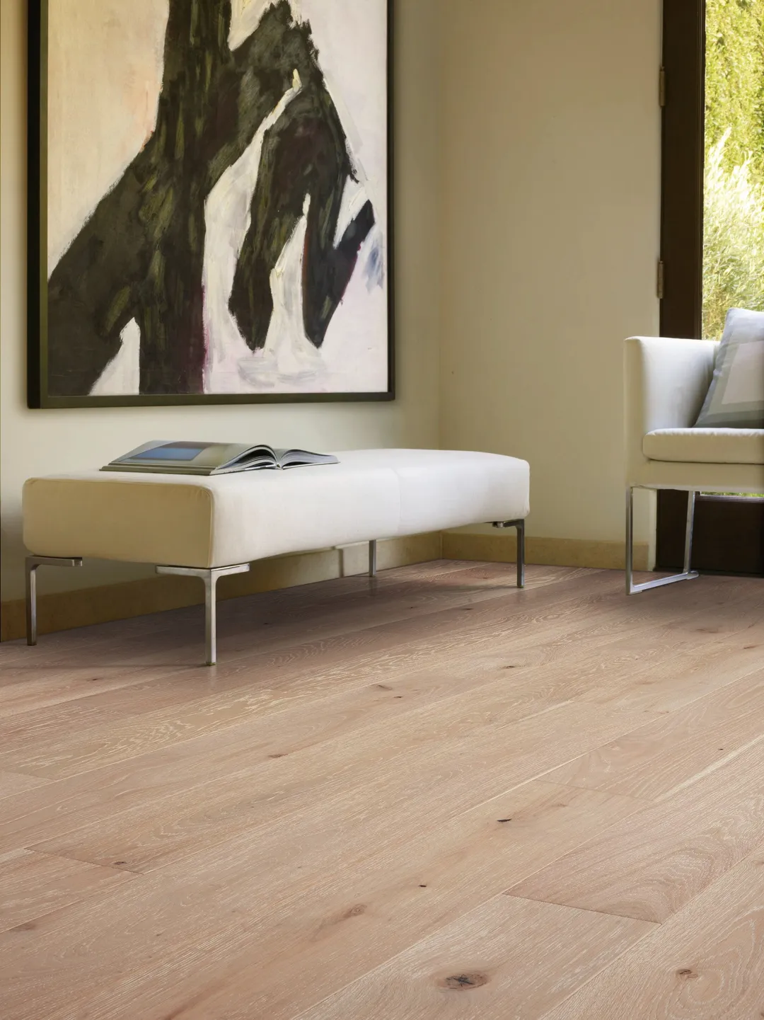 Villa Barcelona Palamos White oak 1/2-in T x 7-1/2-in W Water Resistant Wirebrushed Engineered Hardwood Flooring ( 23.31-sq ft / Carton ), photo 4 of 6