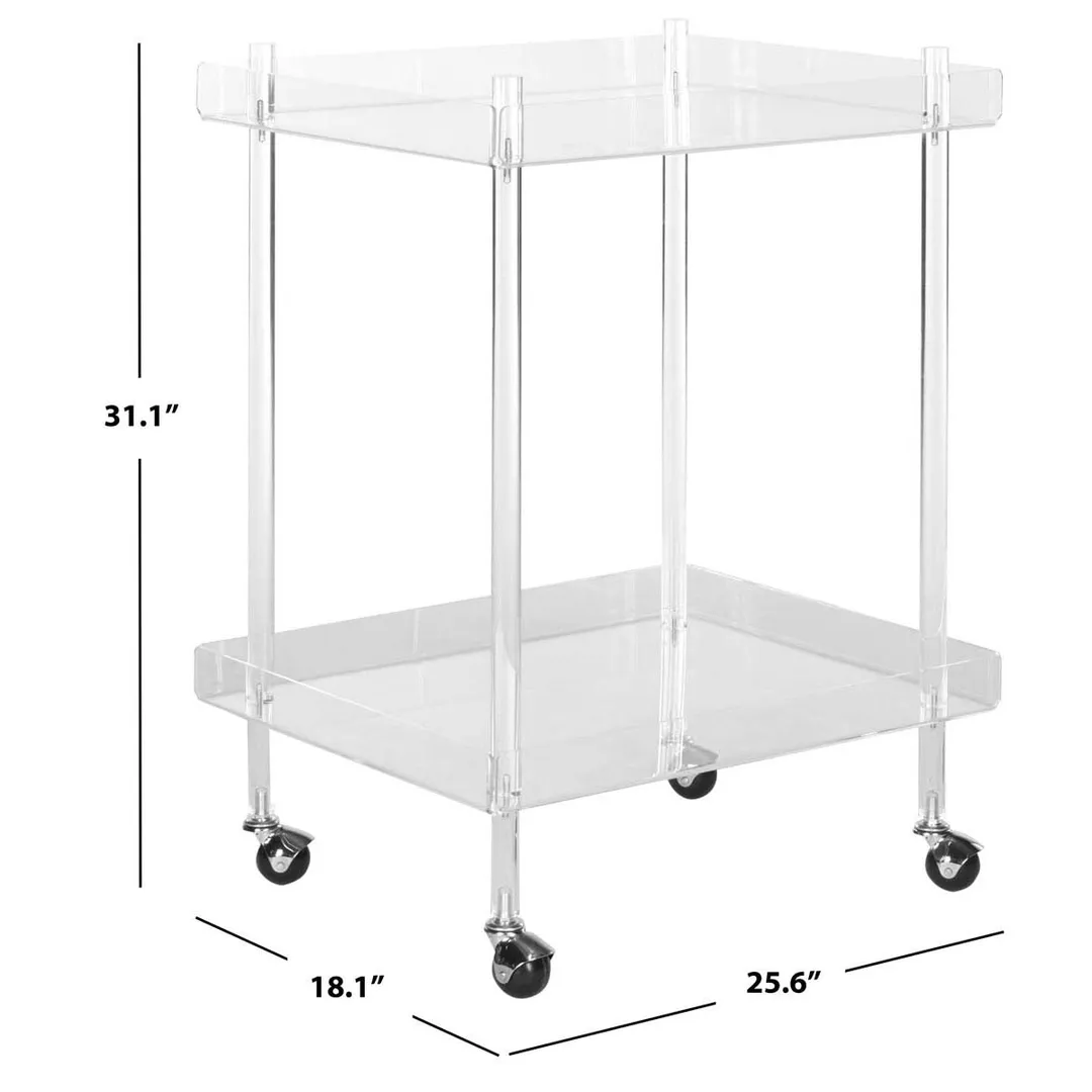 Safavieh Healy 25.59-in x 31.1-in Clear Rectangle Bar Cart, photo 3 of 3