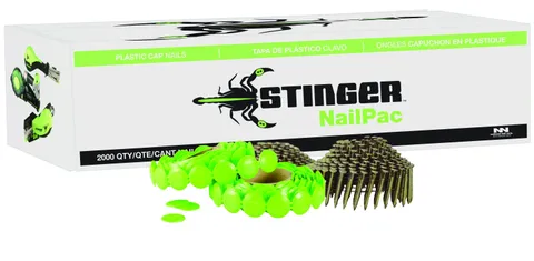 HandDrive Galvanized Plastic Cap Nails, 1 in., Gray, 2,000 Per Box