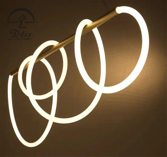 DLSS Lighting Flexible Modern Chandelier LED Fabric Nylon Long Soft Line Lamp Pendant Lighting, photo 3 of 6