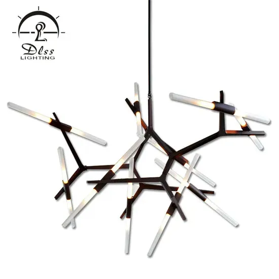DLSS Lighting G9 Tube Metal Chandelier Lamp for Living Room with Bright Lighting, in a room, photo 2 of 6