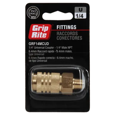 Universal Brass Male Coupler Mill 1/4 × 1/4 in