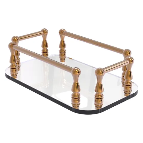 Vanity Top Glass Guest Towel Tray in Satin Nickel