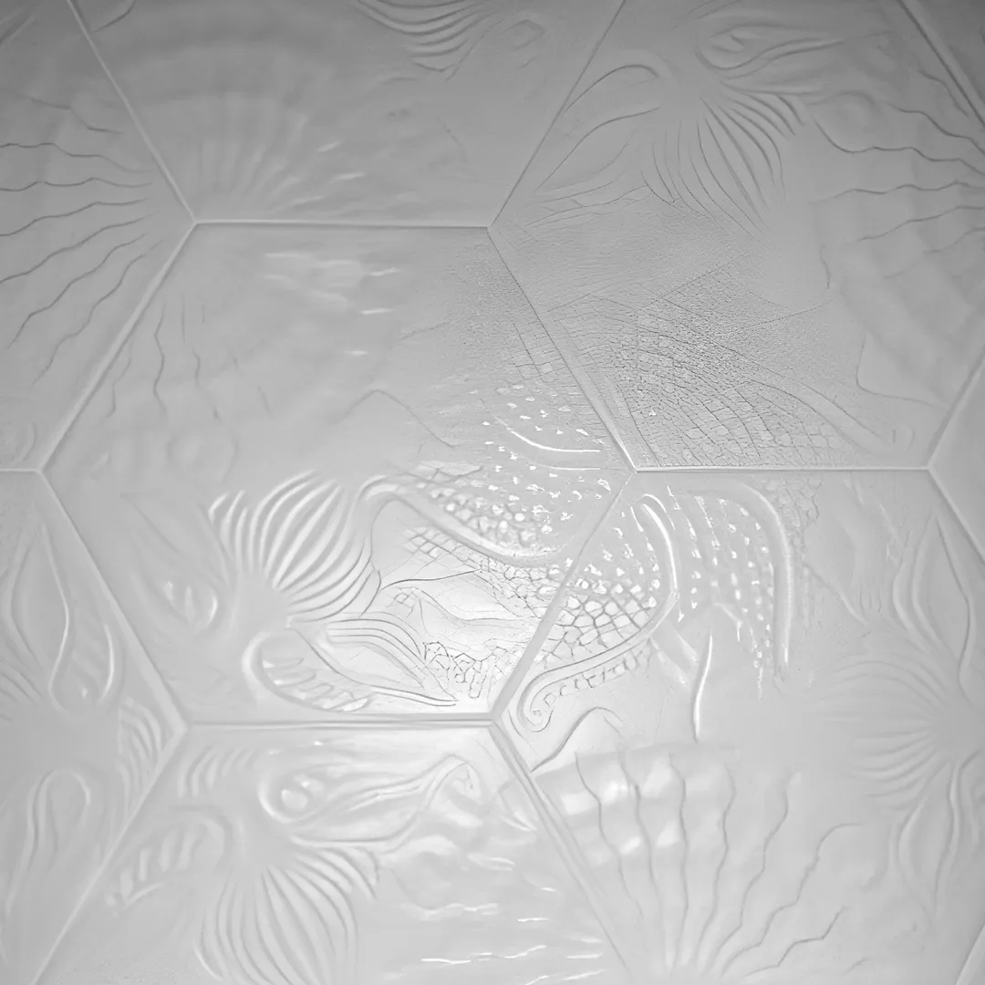 Merola Tile Gaudi Lux Hex Black 8-5/8 in. x 9-7/8 in. Porcelain Floor and Wall Tile (11.56 sq. ft./Case), photo 2 of 10