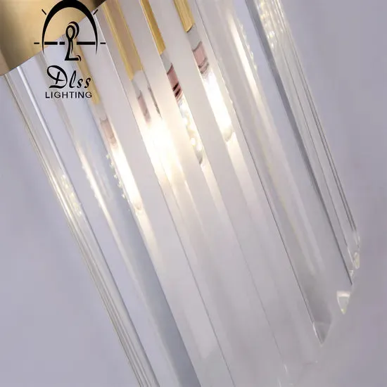 DLSS Lighting Co., Ltd. Golden Luxury European Hotel Living Room Light Crystal Glass Wall Lamp, in a room, photo 5 of 6