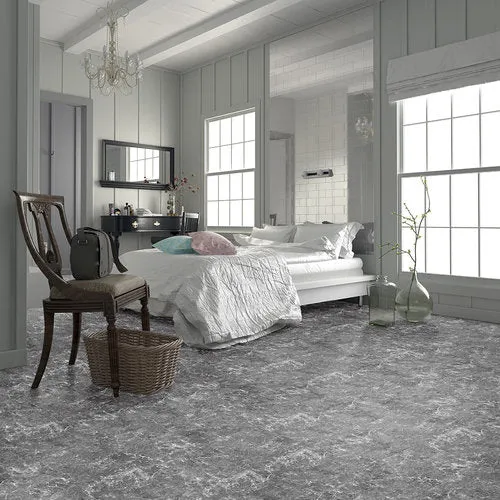Perfection Floor Tile Gemstone Collection Gray Marble/Satin 20-in x 20-in Water-Resistant Interlocking Luxury Vinyl Tile Flooring (16.7-sq ft per Case), in a room, photo 2 of 2