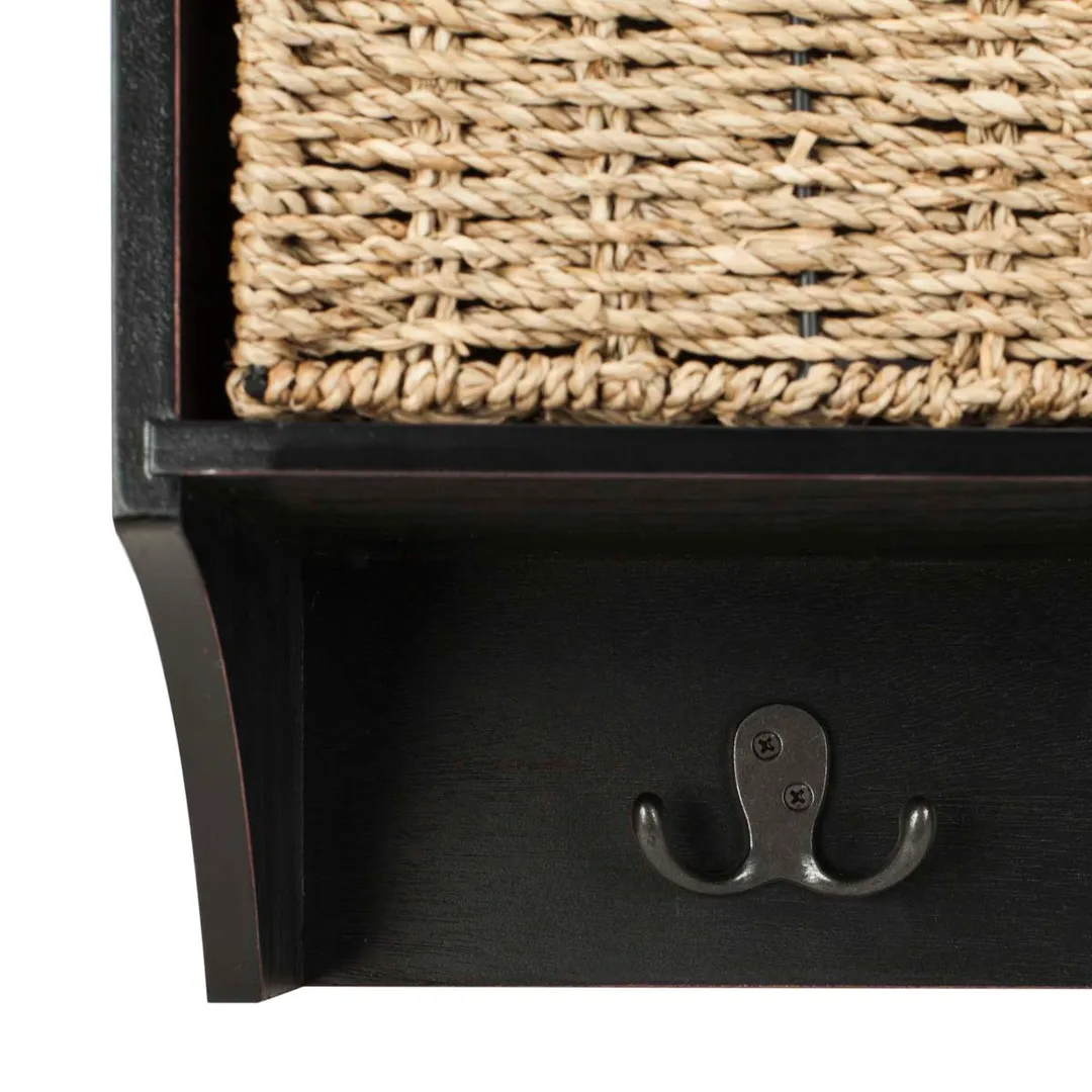Safavieh Finley Hanging 3 Basket Wall Rack (Black) - 28" x 7.8" x 12", photo 4 of 5