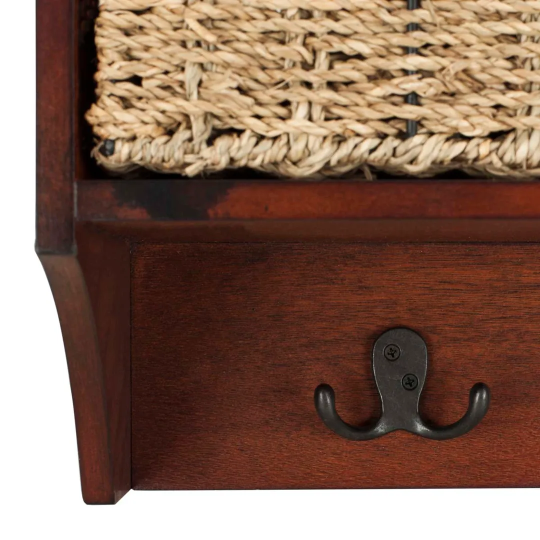 Safavieh Finley Hanging 3 Basket Wall Rack (Cherry, 28" x 7.8" x 12"), photo 4 of 5