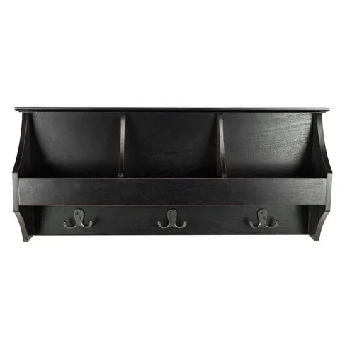 Darcey Hanging Storage Wall Rack (Black) - 28 × 5 × 12 in