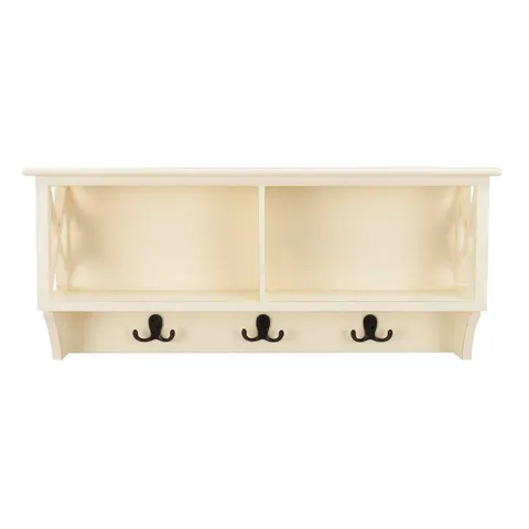 Freya Hanging Storage Wall Rack, White, 28 × 5.9 × 12 in