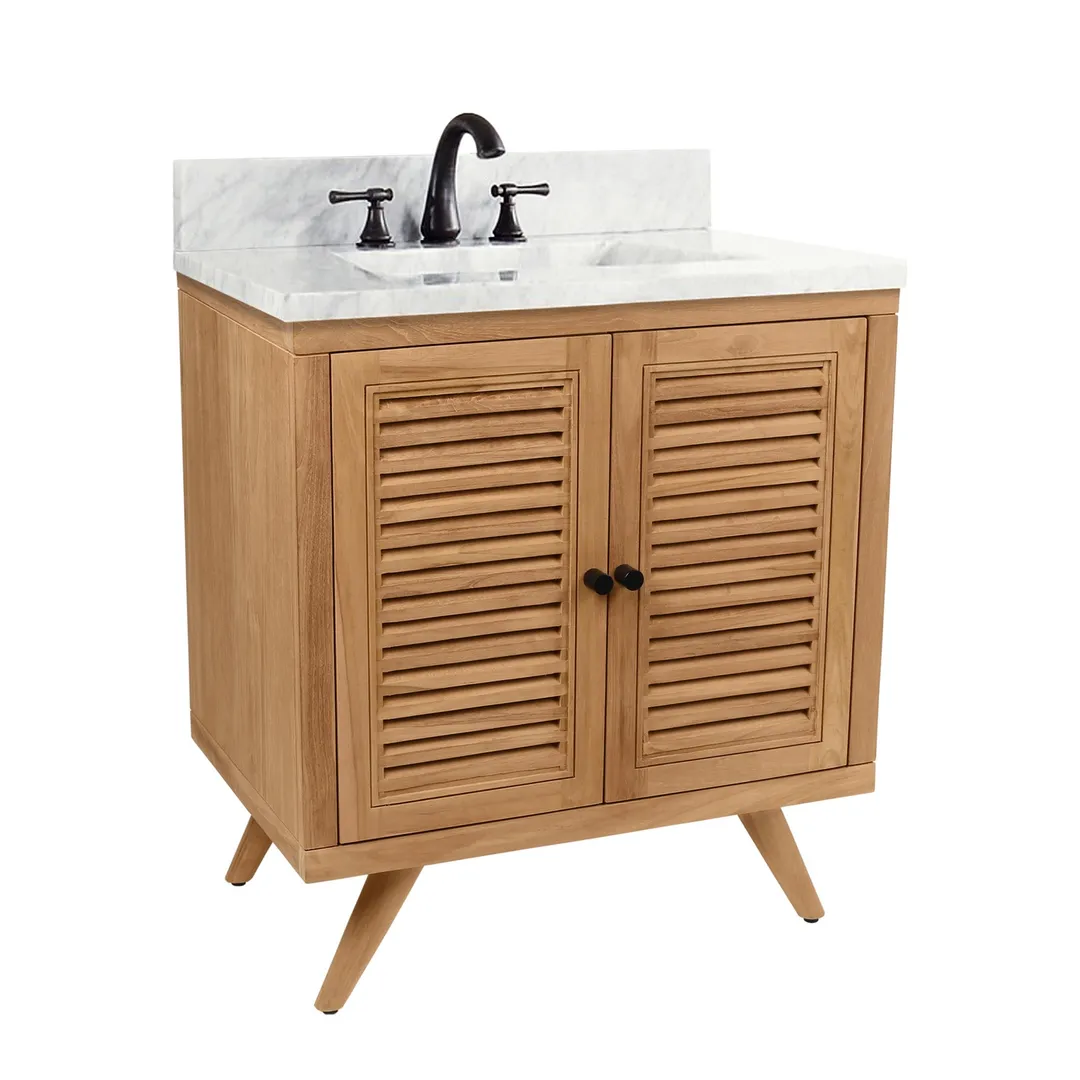 Avanity Harper 30-in Natural Teak Bathroom Vanity Cabinet, photo 6 of 12