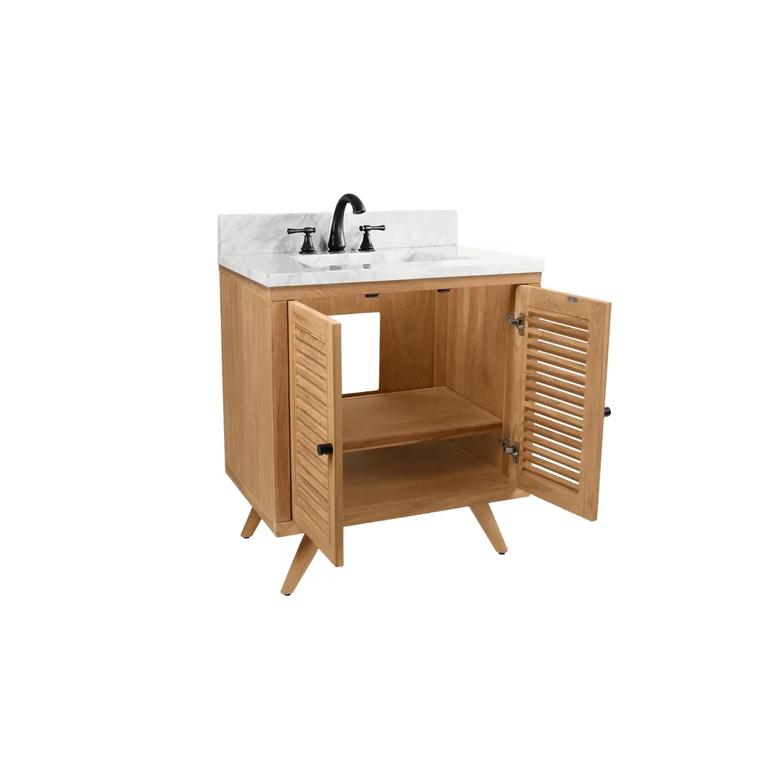 Avanity Harper 30-in Natural Teak Bathroom Vanity Cabinet, photo 7 of 12