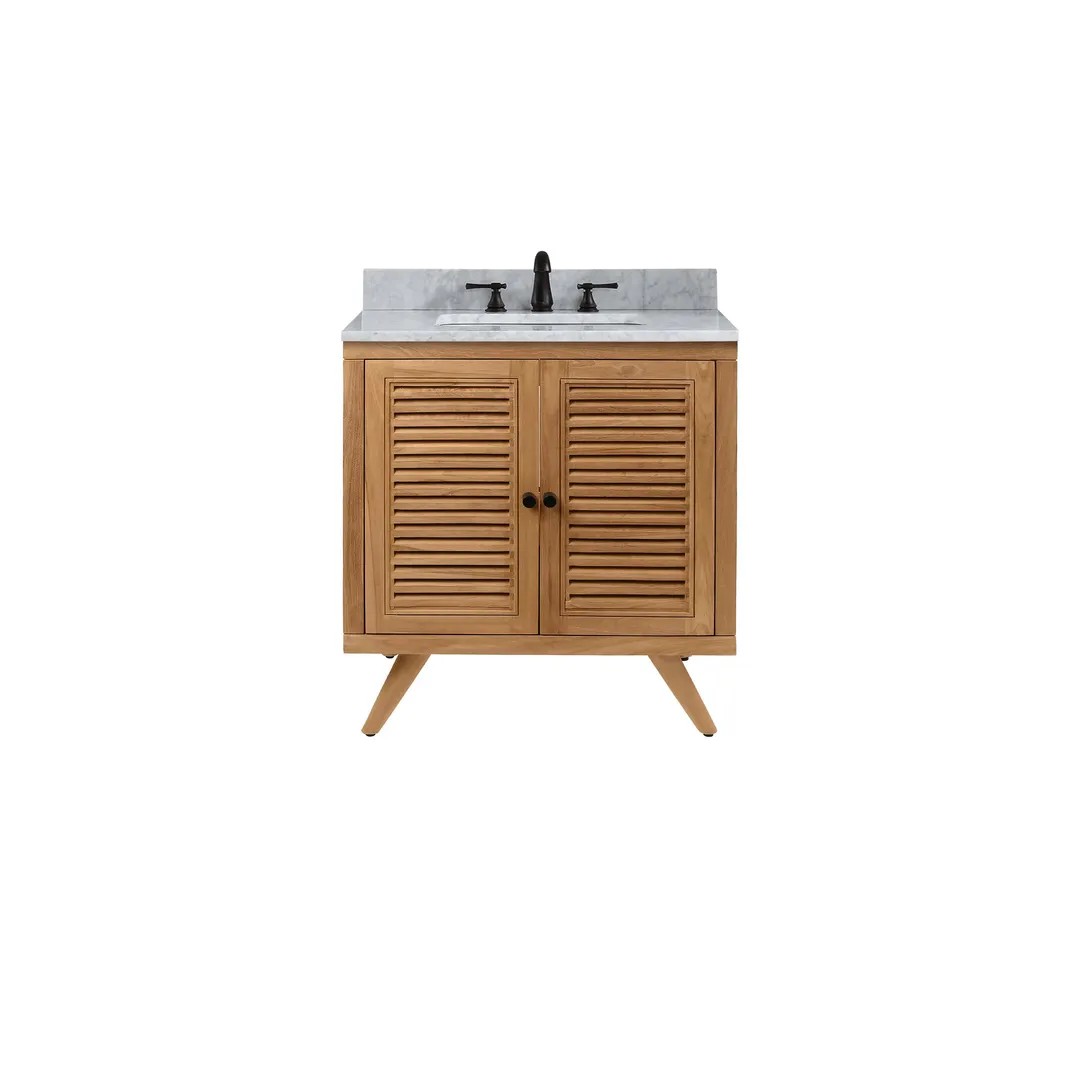 Avanity Harper 30-in Natural Teak Bathroom Vanity Cabinet, photo 5 of 12