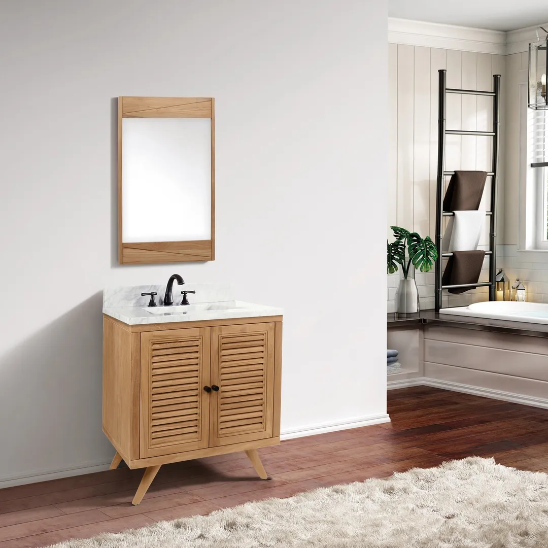 Avanity Harper 30-in Natural Teak Bathroom Vanity Cabinet, photo 9 of 12