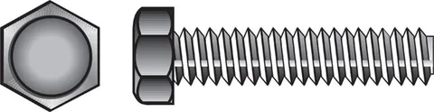 Zinc-Plated Steel Hex Tap Bolts, 1/4 × 1-1/4 in, 100-Pack