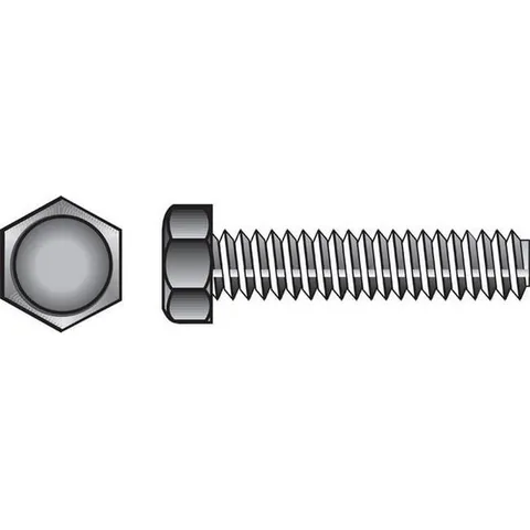 1/4 × 1 in Zinc-Plated Hex Tap Bolts (100-Pack)