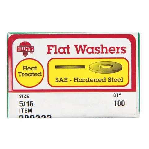 Yellow Dichromate Hardened Steel 5/16 in. SAE Flat Washer, 100 Pack