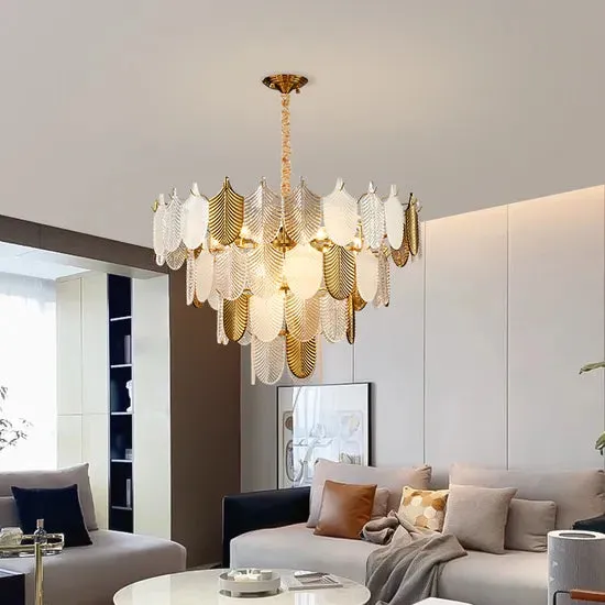 DLSS LIGHTING Home Decor Indoor Luxury Lights Glass Suspended Pendant Light Chandeliers, photo 5 of 6