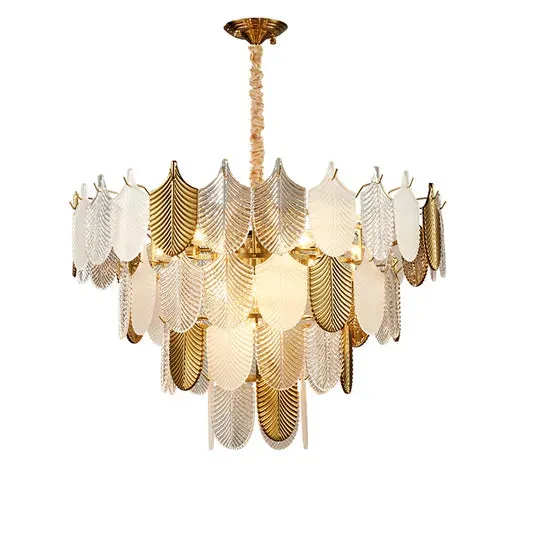 DLSS LIGHTING Home Decor Indoor Luxury Lights Glass Suspended Pendant Light Chandeliers, photo 6 of 6