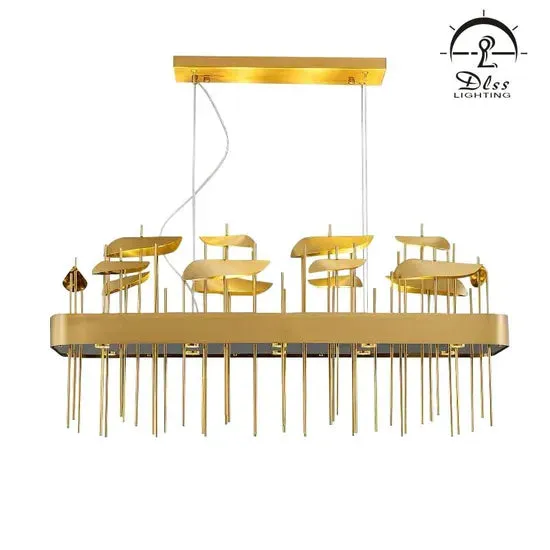 DLSS Lighting Co.,Ltd Home Gold LED Long Italy Indoor Bar Chandelier, photo 2 of 6
