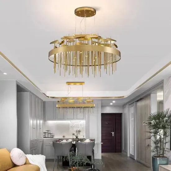 DLSS Lighting Co.,Ltd Home Gold LED Long Italy Indoor Bar Chandelier, photo 4 of 6