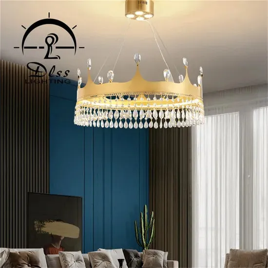 DLSS Lighting Co., Ltd Hot Sale Large Pendant Hanging Light LED Crystal Chandeliers Modern Decorative Pendant Lamp, photo 4 of 6