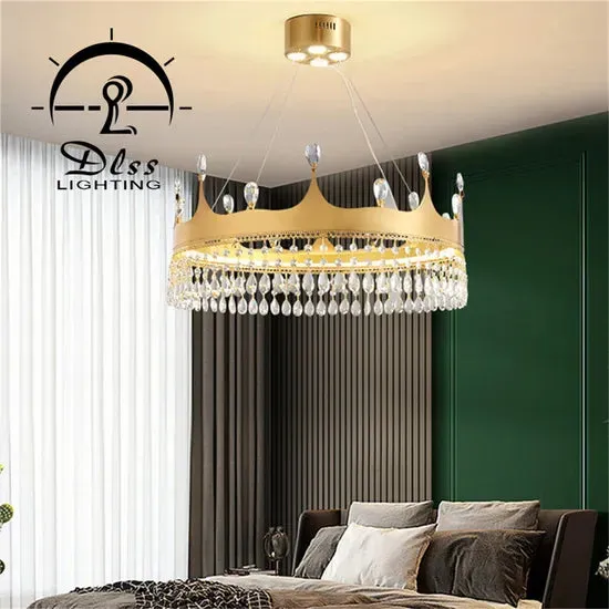 DLSS Lighting Co., Ltd Hot Sale Large Pendant Hanging Light LED Crystal Chandeliers Modern Decorative Pendant Lamp, photo 2 of 6