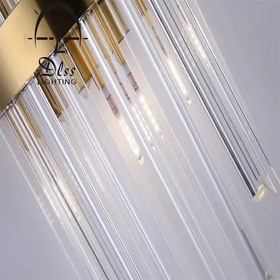 DLSS Lighting Indoor Contemporary Decoration Design Lights Fixtures Hotel Bedroom Staircase Lamp Brass Modern Crystal Wall Light, photo 6 of 6