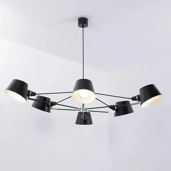 DLSS Lighting DLSSlighting Industrial Style Lighting Iron Chandelier Hotel Home Interior Decoration LED Pendant Lamp, in a room, photo 5 of 6