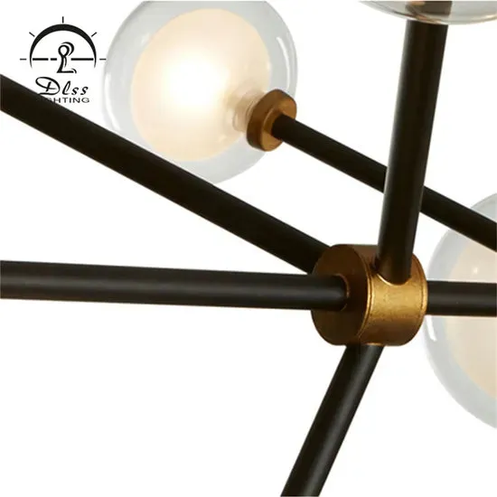 DLSS Lighting Iron Glass Fashion LED Pendant Lamp Modern Ceiling Light Chandelier, photo 5 of 6