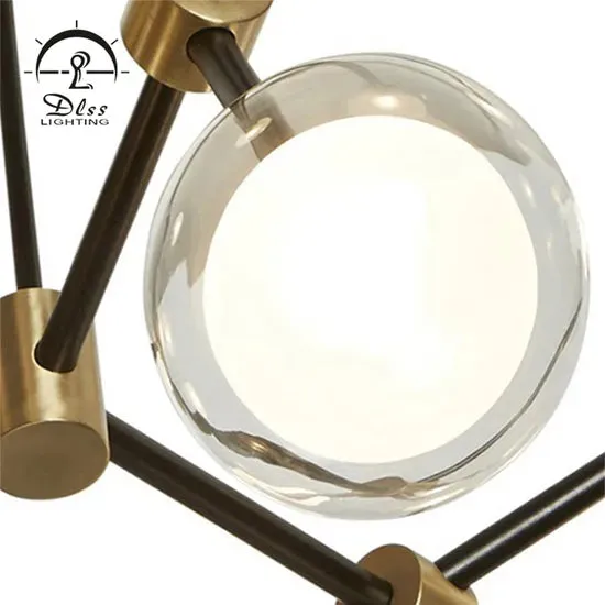 DLSS Lighting Iron Glass Fashion LED Pendant Lamp Modern Ceiling Light Chandelier, photo 6 of 6