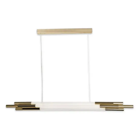 DLSS Lighting Iron Glass Tube Gold Chandelier LED Light pendant Light, photo 2 of 6