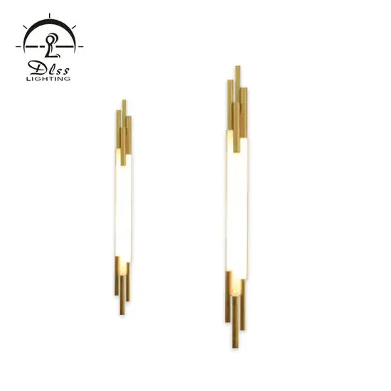 DLSS Lighting Iron Glass Tube Gold Chandelier LED Light pendant Light, photo 5 of 6